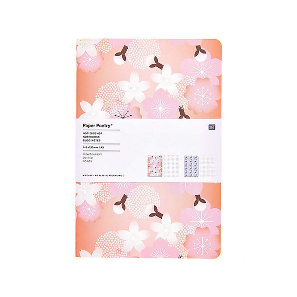 Memo & Notebooks, Art & School, Rico Design, A5, Notebook Set, Sakura Orange/Blue, 746516